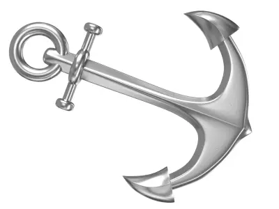Steel Anchor PBR Low-poly 3D model