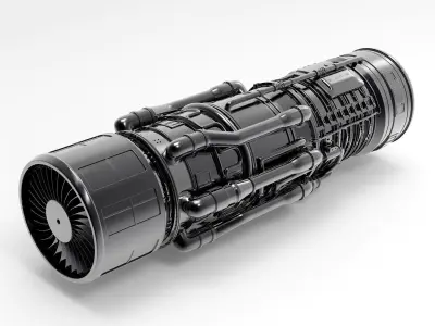 Aircraft engine 3D model V1