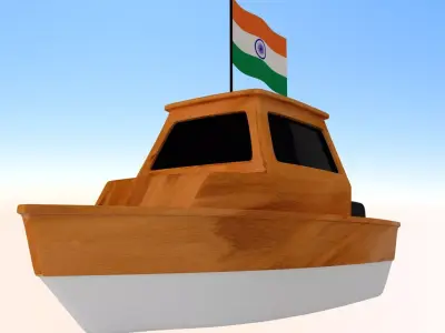 India Fishing Boat 3D model
