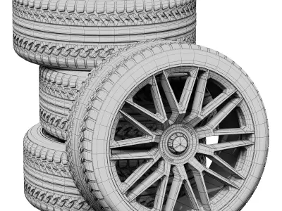 Mercedes wheels 3D model by zifir3d
