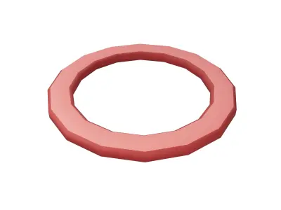 Hollow Circle v1 003 Low-poly 3D model
