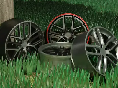 Car rims BBS Low-poly 3D model