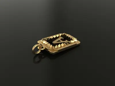 Antique Vintage Style Box Rectangle Letter Frame Pendant STYLE 1 3D print model