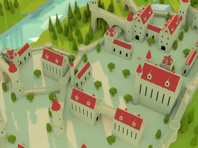 Mini Castle Low-poly 3D model