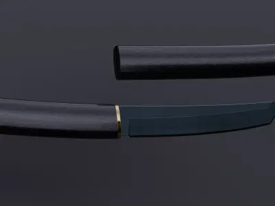 Tanto - knife Low-poly 3D model