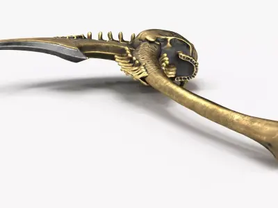 Fantasy Sickle PBR Low-poly 3D model