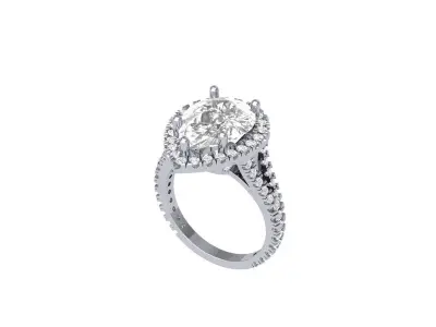 Pear Art Deco Ring 3D print model 2