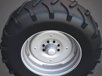 Rear Wheel and Tire - Combine 1688 3D Model Pack