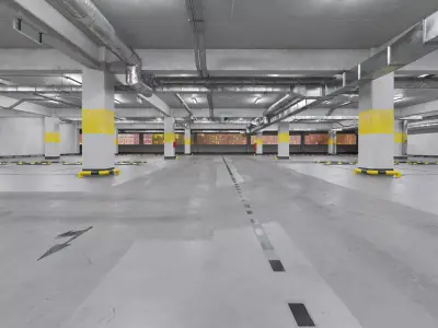 Modern old garage - underground parking lot 3D model