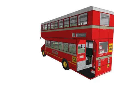 Ashok Leyland Single Cabin Double Decker bus - Mumbai City BEST Low-poly 3D model