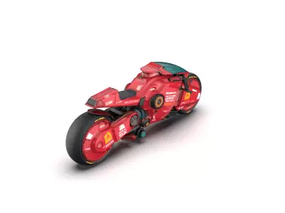 Night City Red Motorcycle Free 3D model