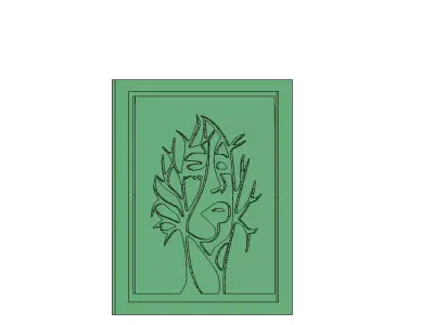 Abstract Tree Face Wall Art Mold for Casting and DIY Projects 3D model