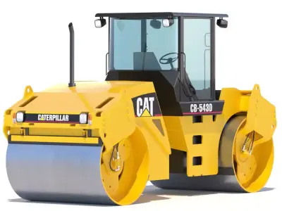 Vibratory Asphalt Compactor Cat CB543D 3D model