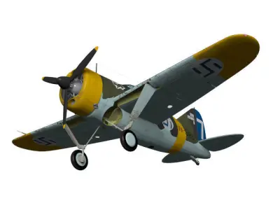 Brewster F2A Buffalo B239 3D model