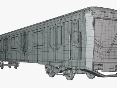 Warsaw metro locomotive 3D model