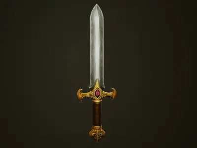Steel Sword - Game Ready Weapon Low-poly 3D model