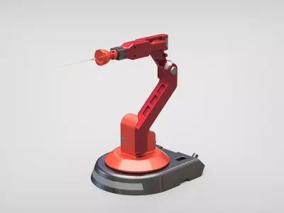 Robotic arm mechanical industrial 3D model