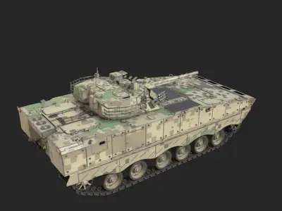 4 coatings of PLA Army ZBD04 ZBD-04 Infantry Fighting Vehicle Low-poly 3D model