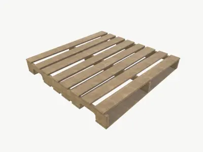Wooden pallet 3D model 3