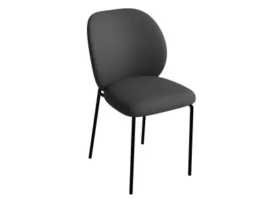 Simple Black Fabric Black Metal Chair Low-poly 3D model