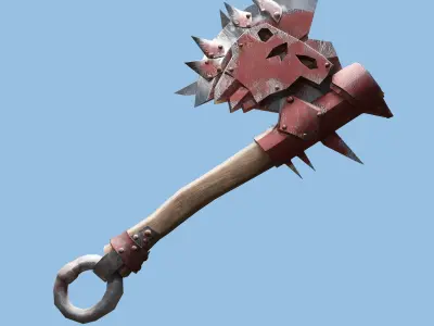 Ork Axe Low-poly 3D model