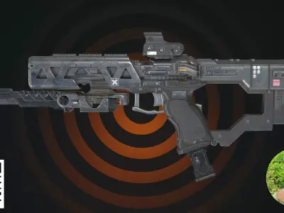Cyberpunk Tactical SMG - Iron Grey Industrial Black Edition 3D model