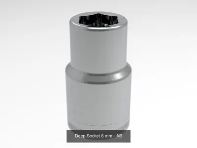 Deep Sockets from 5 to 13 mm 3D Model Pack