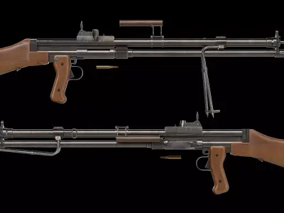 Kulsprutegevar m40 Swedish  automatic rifle Low-poly 3D model