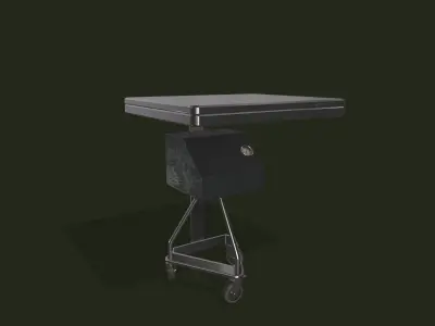 Hospital Monitor Cart Low-poly 3D model