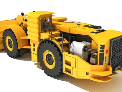 Underground Hard Rock Haulage Loader 3D model