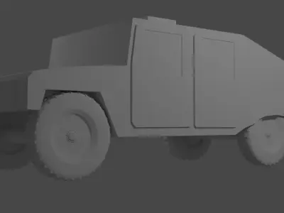 Low Poly Humvee military vehicle Low-poly 3D model