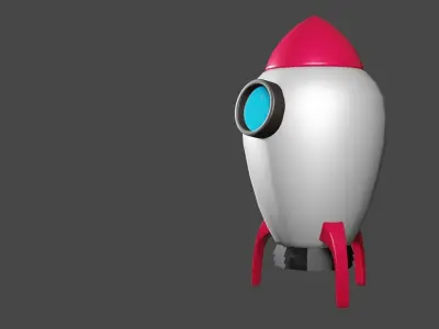 rocket lowpoly ship Free low-poly 3D model