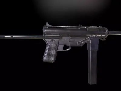 M3 Grease Submachine Gun Low-poly 3D model
