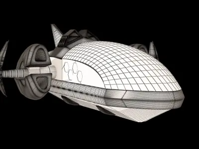 Spaceship flying 3D model