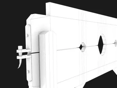 Stocks wooden table Low-poly 3D model