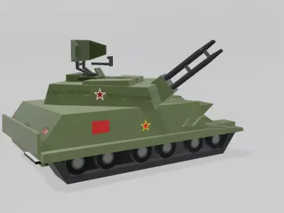 ZSU-23-4 Shilka lowpoly  Free low-poly 3D model