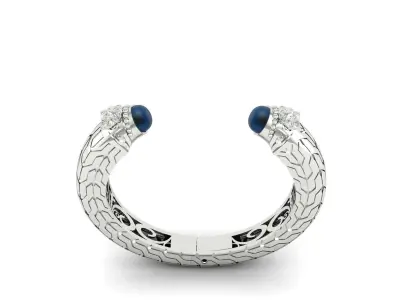 Halcyon Lion Head Torque Bangles Bracelet B 13 3D print model