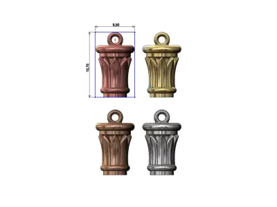 Egyptian Papyrus Leaves Capital Pendants 3D print model