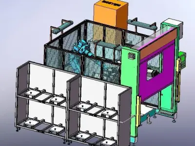 Six axis manipulator processing center 3D model