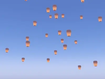 Sky Lantern with Animation 3D model