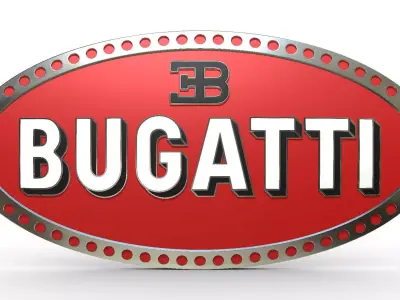 bugatti logo 3D model by 3dlogoman