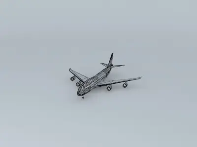 Airplane in Guarulhos Airport 3D model 12