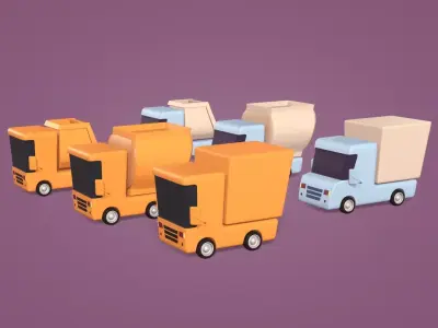 Vehicles pack Low-poly 3D model by Ocstard