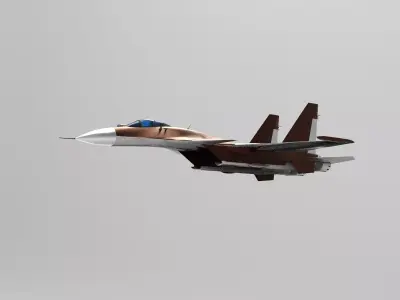 Su-35 Super Flanker type red 3D model