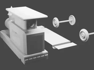 Train 3D Printable  Low-poly 3D model