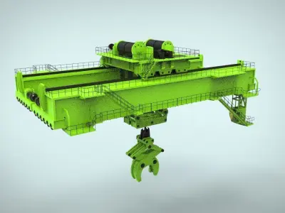 heavy overhead crane 3D model get