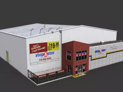 Self Storage Warehouse Low-poly 3D model