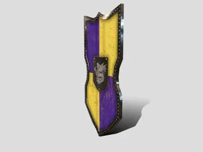 Medieval Shield Low-poly 3D model 7