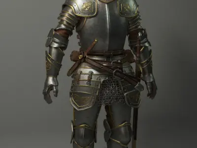 Knight in armor 3D model purchase