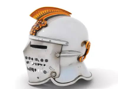 Ornate Medieval Helmet model pack Low-poly 3D model
